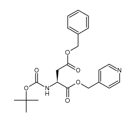 N-叔丁氧羰基-L-天冬氨酸 4-苄基 1-(4-吡啶甲基)酯 结构式