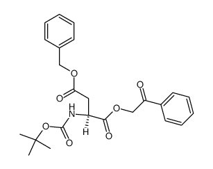 N-叔丁氧羰基-L-天冬氨酸 1-(2-氧代-2-苯乙基) 4-苄基酯 结构式