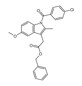 1-(4-氯苯甲酰基)-5-甲氧基-2-甲基-1H-吲哚-3-乙酸苄酯 结构式