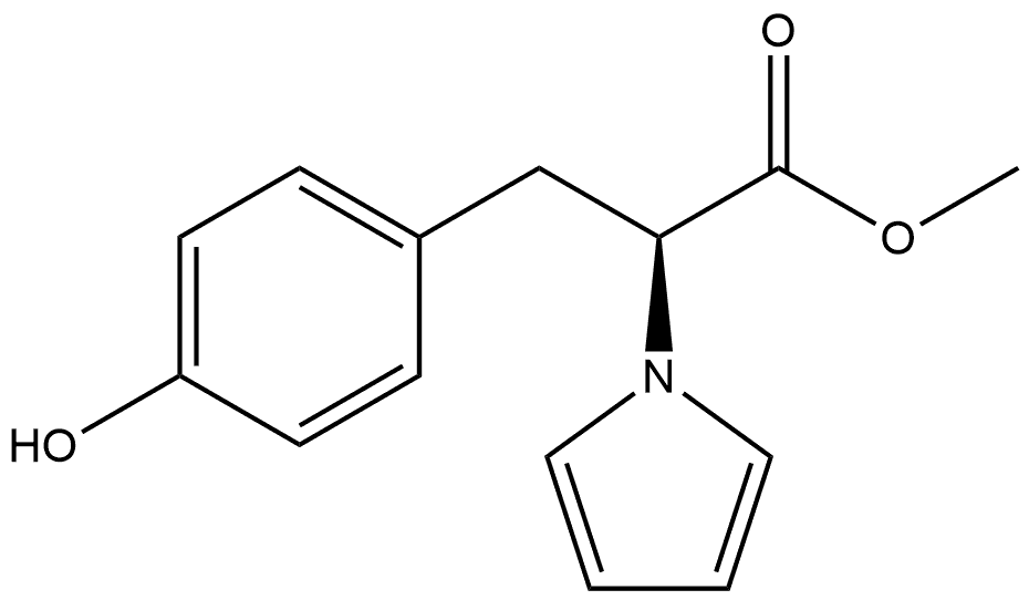 1H-Pyrrole-1-acetic acid, α-[(4-hydroxyphenyl)methyl]-, methyl ester, (αS)- 结构式