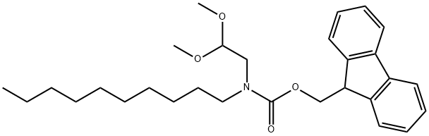 N-癸基-N-(2,2-二甲氧基乙基)氨基甲酸-9H-芴-9-基甲酯 结构式