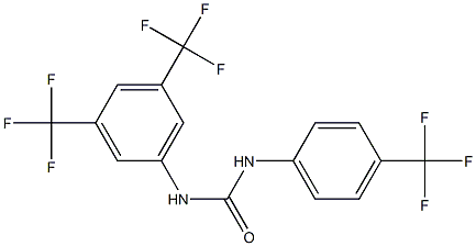 1-[3,5-双(三氟甲基)苯基]-3-[4-(三氟甲基)苯基]尿素 结构式