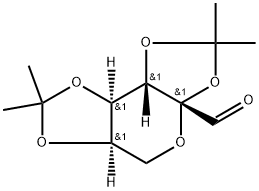 β-2,3:4,5-二-O-异亚丙基-D-阿拉伯己酮糖-2,6-吡喃糖 结构式