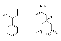 Hexanoic acid, 3-(2-amino-2-oxoethyl)-5-methyl-, (3R)-, compd. with α-ethylbenzenemethanamine (1:1) 结构式