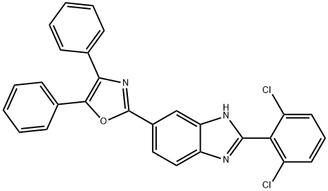 2-(2,6-二氯苯基)-6-(4,5-二苯基-2-恶唑基)-1H-苯并咪唑 结构式