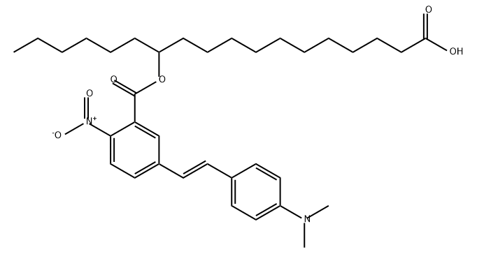 Benzoic acid, 5-[2-[4-(dimethylamino)phenyl]ethenyl]-2-nitro-, 11-carboxy-1-hexylundecyl ester, (E)- (9CI) 结构式