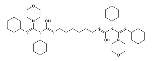 1,1'-hexamethylenebis(3-cyclohexyl-3-((cyclohexylimino)(4-morpholinyl)methyl)urea) 结构式