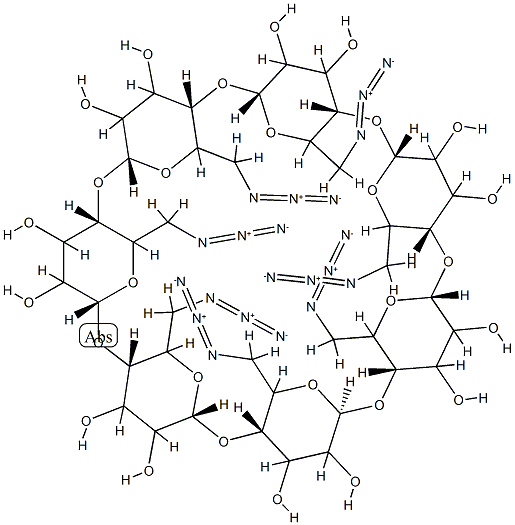 七-(6-叠氮基-6-脱氧)-β-环糊精 结构式