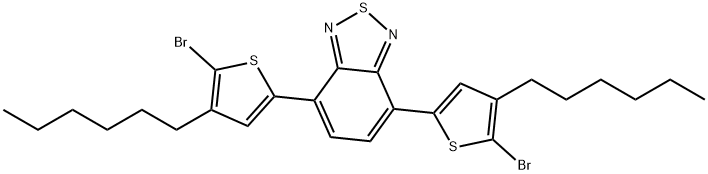 4,7-二(5-溴-4-己基噻吩基-2-)-2,1,3-苯并噻二唑 结构式