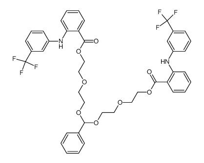 Benzoic acid, 2-[[3-(trifluoromethyl)phenyl]amino]-, 7-phenyl-3,6,8,11-tetraoxatridecane-1,13-diyl ester (9CI) 结构式