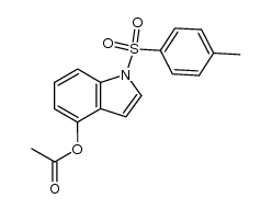 1H-Indol-4-ol, 1-[(4-methylphenyl)sulfonyl]-, 4-acetate 结构式