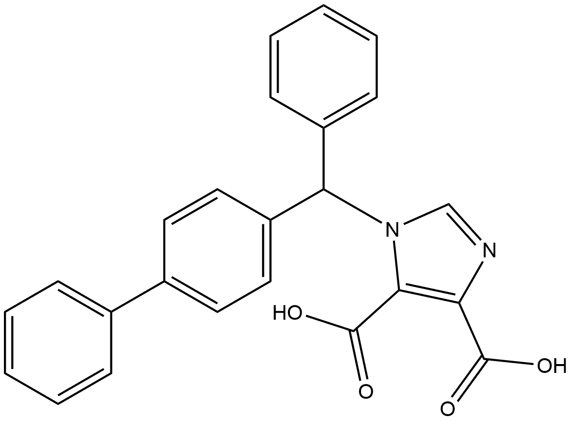 1-([1,1'-联苯]-4-基苯基甲基)-1H-咪唑-4,5-二羧酸 结构式
