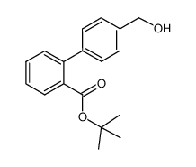 [1,1'-Biphenyl]-2-carboxylic acid, 4'-(hydroxymethyl)-, 1,1-dimethylethyl ester 结构式