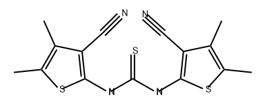 N,N'-双(3-氰基-4,5-二甲基-2-噻吩基)硫脲 结构式