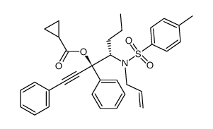 Cyclopropanecarboxylic acid, (1S,2S)-2-[[(4-methylphenyl)sulfonyl]-2-propen-1-ylamino]-1-phenyl-1-(2-phenylethynyl)pentyl ester 结构式