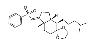 Spiro[1,3-dioxolane-2,5'-[5H]indene], octahydro-7'a-methyl-4'-(4-methylpentyl)-1'-[(phenylsulfonyl)methylene]-, [3'aR-(1'E,3'aα,4'α,7'aβ)]- (9CI) 结构式