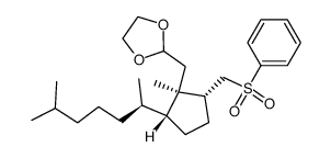 1,3-Dioxolane, 2-[[2-(1,5-dimethylhexyl)-1-methyl-5-[(phenylsulfonyl)methyl]cyclopentyl]methyl]-, [1α,2β(R*),5β]-(-)- (9CI) 结构式