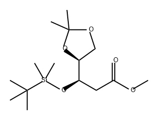 L-erythro-Pentonic acid, 2-deoxy-3-O-[(1,1-dimethylethyl)dimethylsilyl]-4,5-O-(1-methylethylidene)-, methyl ester 结构式