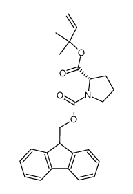 1,2-Pyrrolidinedicarboxylic acid, 2-(1,1-dimethyl-2-propen-1-yl) 1-(9H-fluoren-9-ylmethyl) ester, (2S)- 结构式
