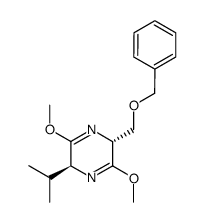 Pyrazine, 2,5-dihydro-3,6-dimethoxy-2-(1-methylethyl)-5-[(phenylmethoxy)methyl]-, (2S-trans)- (9CI) 结构式