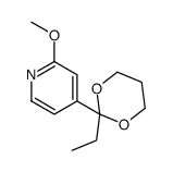 4-(2-乙基-1,3-二氧六环-2-基)-2-甲氧基吡啶 结构式