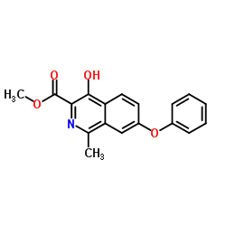 4-羟基-1-甲基-7-苯氧基-3-异喹啉羧酸甲酯 结构式