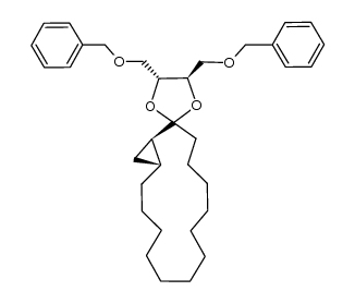 Spiro[bicyclo[13.1.0]hexadecane-2,2'-[1,3]dioxolane], 4',5'-bis[(phenylmethoxy)methyl]-, [1S-[1R*,2(4'S*,5'S*),15R*]]- (9CI) 结构式
