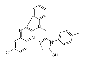 3H-1,2,4-Triazole-3-thione,5-[(2-chloro-6H-indolo[2,3-b]quinoxalin-6-yl)methyl]-2,4-dihydro-4-(4-methylphenyl)- 结构式