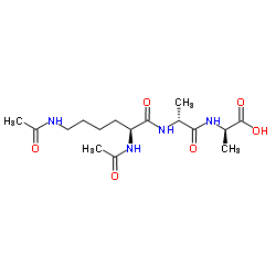 乙酰基-赖氨酰(乙酰基)-D-丙氨酰-D-丙氨酸 结构式