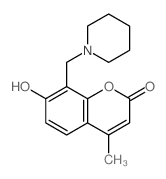 7-羟基-4-甲基-8-(1-哌啶基甲基)-2H-色烯-2-酮 结构式