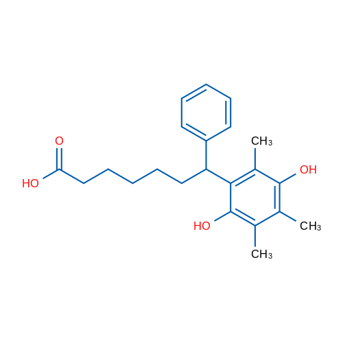 7-(2,5-二羟基-3,4,6-三甲基苯基)-7-苯基庚酸 结构式