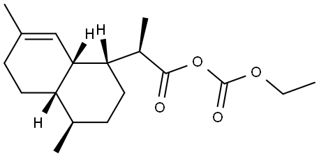 1-Naphthaleneacetic acid, 1,2,3,4,4a,5,6,8a-octahydro-α,4,7-trimethyl-, anhydride with ethyl hydrogen carbonate, (αR,1R,4R,4aS,8aS)- 结构式