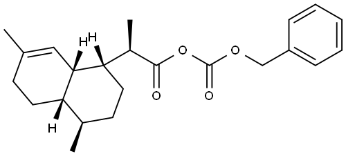 1-Naphthaleneacetic acid, 1,2,3,4,4a,5,6,8a-octahydro-α,4,7-trimethyl-, anhydride with phenylmethyl hydrogen carbonate, (αR,1R,4R,4aS,8aS)- 结构式