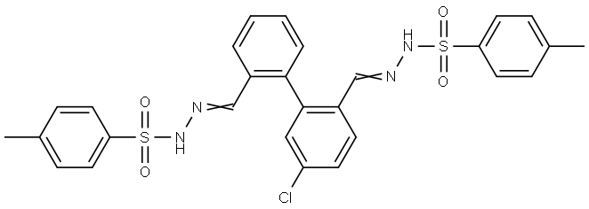 Benzenesulfonic acid, 4-methyl-, 1,1'-[2,2'-[(5-chloro[1,1'-biphenyl]-2,2'-diyl)dimethylidyne]dihydrazide] 结构式