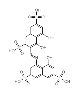 (3E)-5-amino-3-[(8-hydroxy-3,6-disulfo-naphthalen-1-yl)hydrazinylidene]-4-oxo-naphthalene-2,7-disulfonic acid 结构式