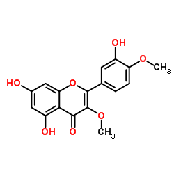 3',5,7-三羟基-3,4'-二甲氧基黄酮 结构式