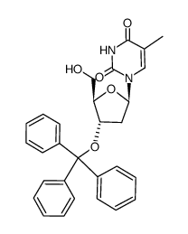 3'-O-三苯甲基胸苷 结构式