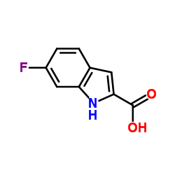 6-氟吲哚-2-羧酸 结构式