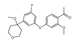 Ethanone, 1-[4-[[3-fluoro-5-(tetrahydro-4-methoxy-2H-pyran-4-yl)phenyl]thio]-2-methoxyphenyl]- 结构式
