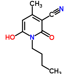 N-丁基-3-氰基-4-甲基-6-羟基-2-吡啶酮 结构式