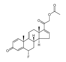 (6α)-21-(Acetyloxy)-6-fluoropregna-1,4,9(11),16-tetraene-3,20-dione 结构式