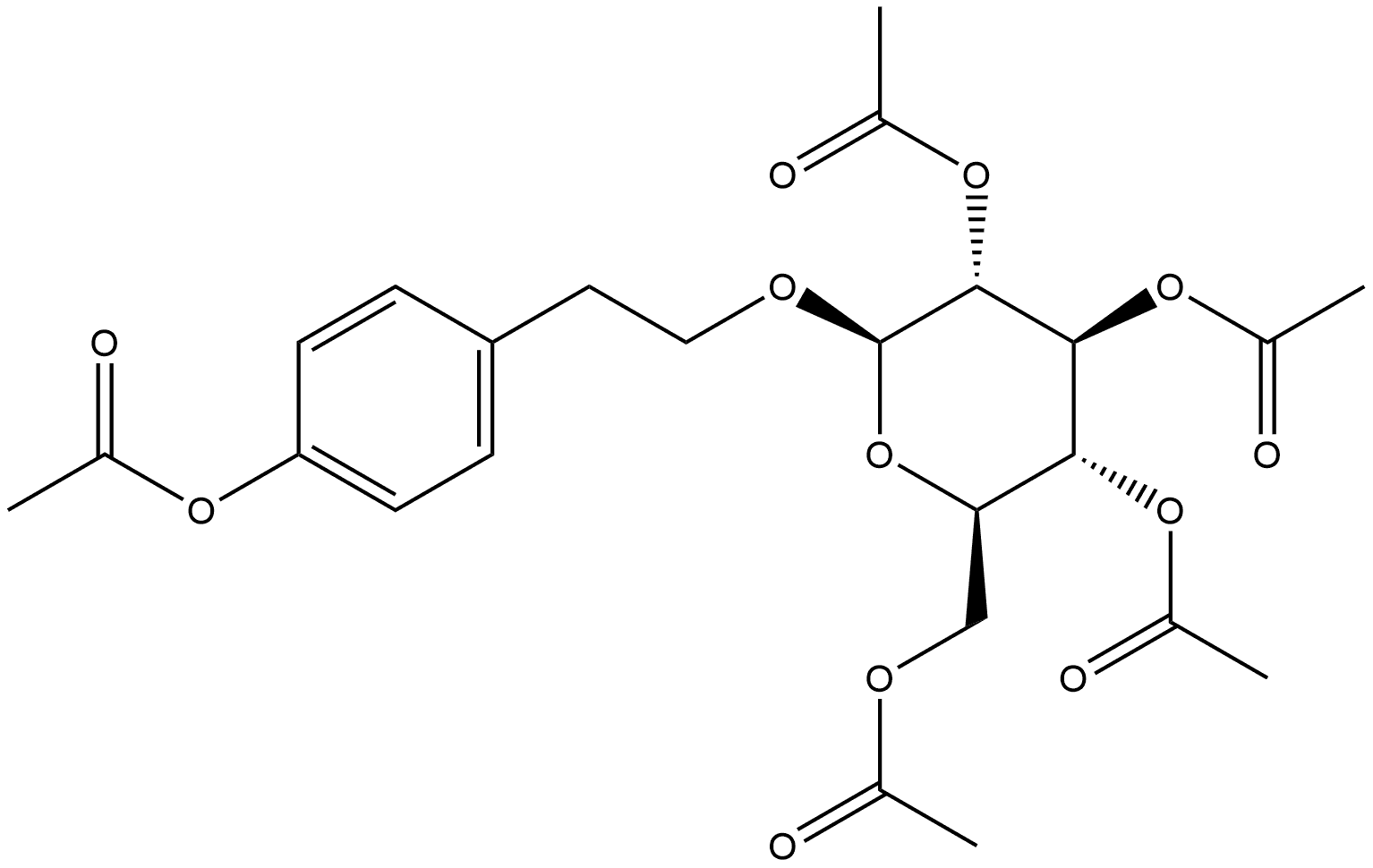 五乙酰红景天苷 结构式
