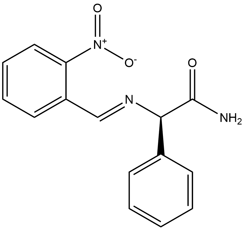 (αR)-α-[(E)-[(2-硝基苯基)亚甲基]氨基]苯乙酰胺 结构式