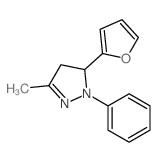 5-(2-呋喃基)-4,5-二氢-3-甲基-1-苯基-1H-吡唑 结构式