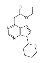 9H-Purine-6-acetic acid, 9-(tetrahydro-2H-pyran-2-yl)-, ethyl ester 结构式