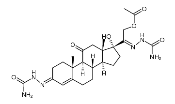 Hydrazinecarboxamide, 2,2'-[21-(acetyloxy)-17-hydroxy-11-oxopregn-4-ene-3,20-diylidene]bis- 结构式