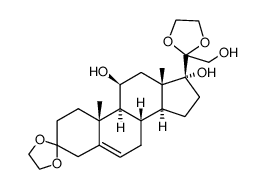 11,17,21-三羟基-孕烯-5-烯-3,20-二酮3,20-二乙烯缩酮 结构式
