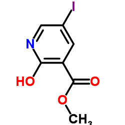 2-氧代-5-碘-1,2-二氢-3-吡啶甲酸甲酯 结构式