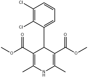 4-(2',3'-二氯苯基)-2,6-二甲基-1,4-二氢吡啶-3,5-二羧酸二甲酯 结构式
