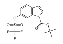 1H-Indole-1-carboxylic acid, 6-[[(trifluoromethyl)sulfonyl]oxy]-, 1,1-dimethylethyl ester 结构式